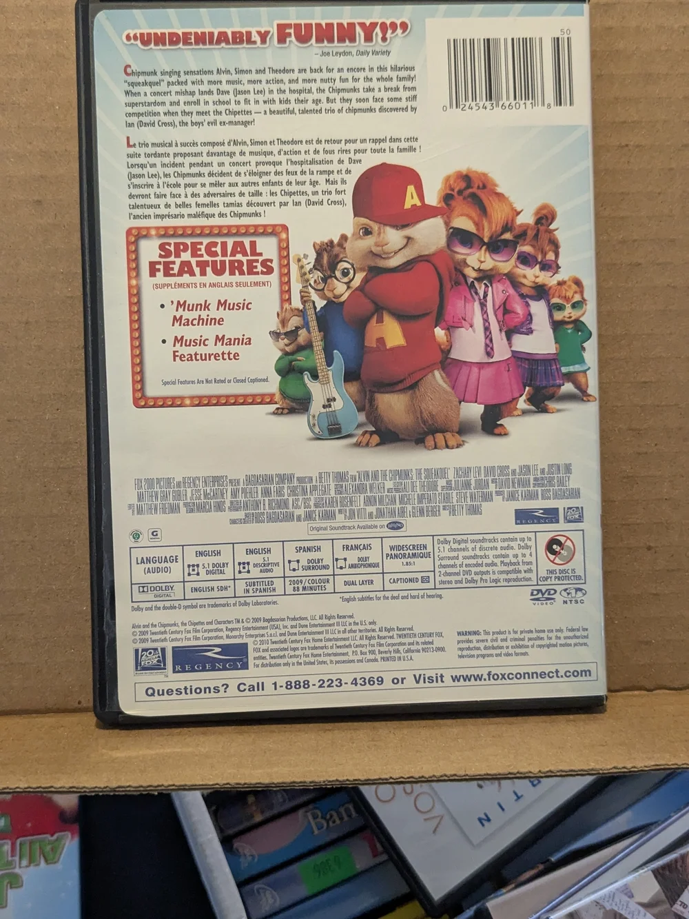 Alvin And The Chipmunks A Squeakquel Dvd Movie - Picture 2 of 2